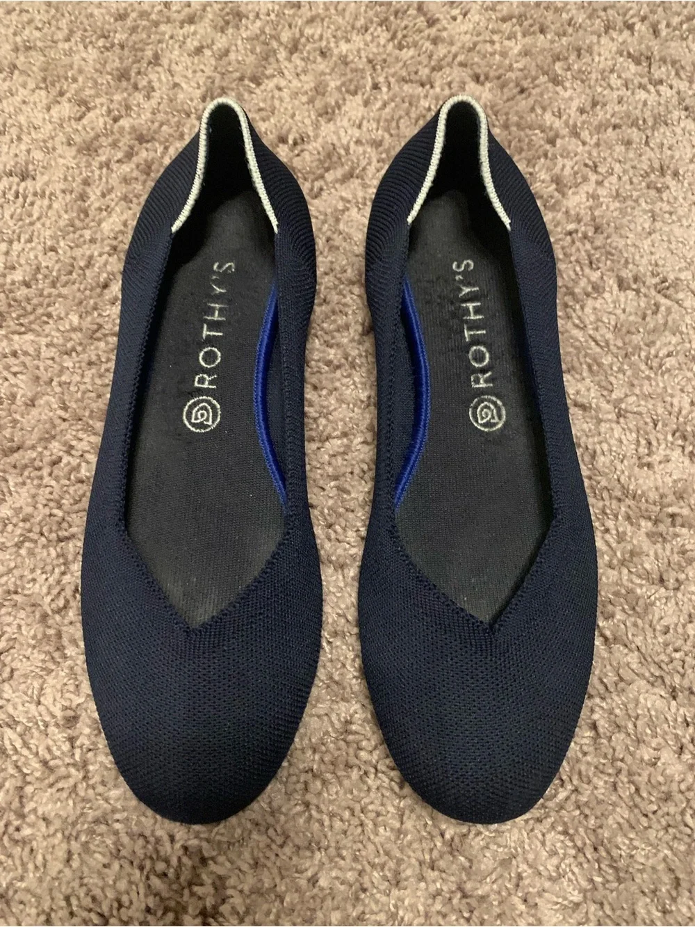 Rothy's Navy Knit Ballet Flats Size 11